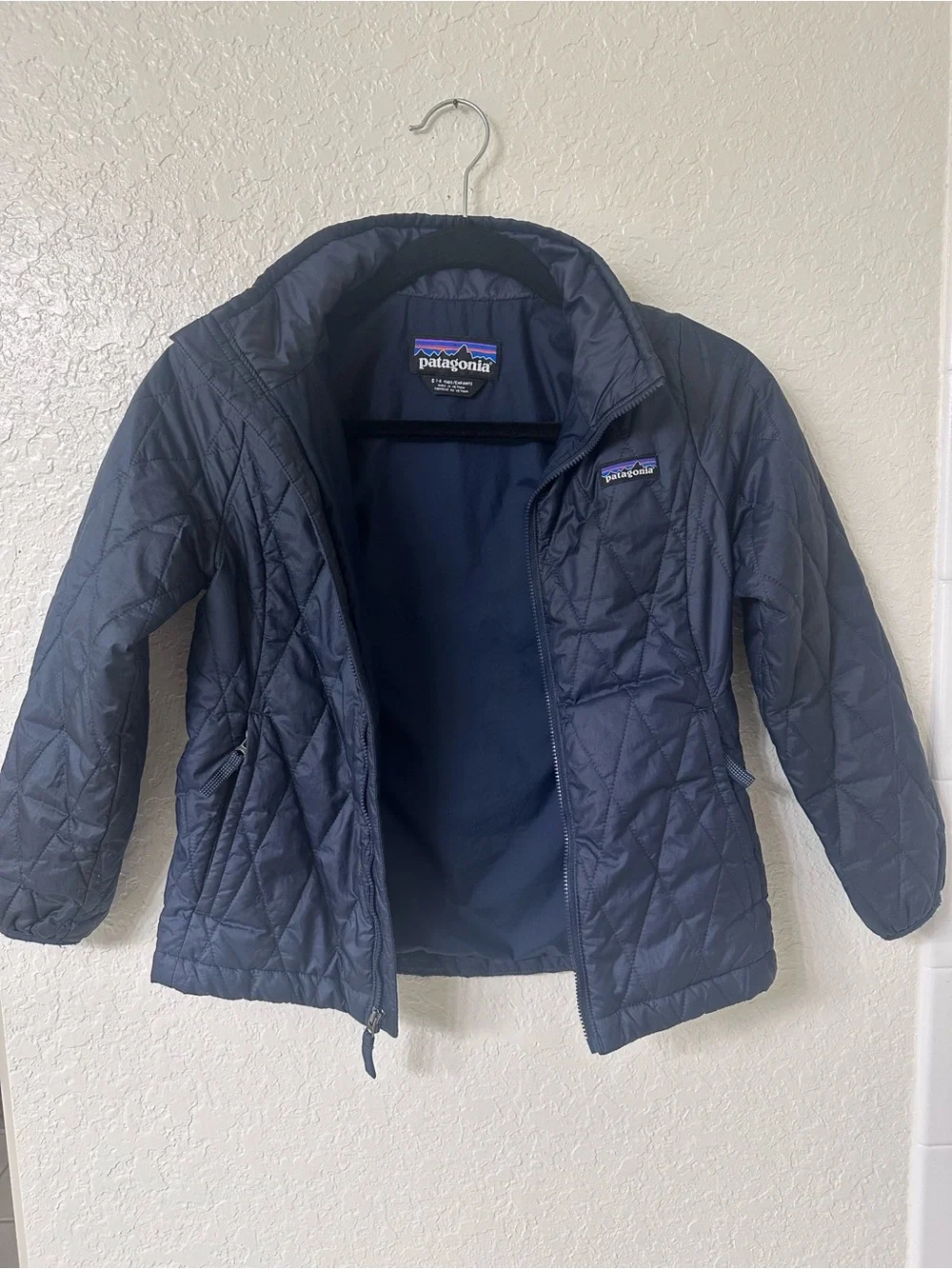 Patagonia Kids Nano Puff Brick Quilt Jacket Navy Size Small 7-8